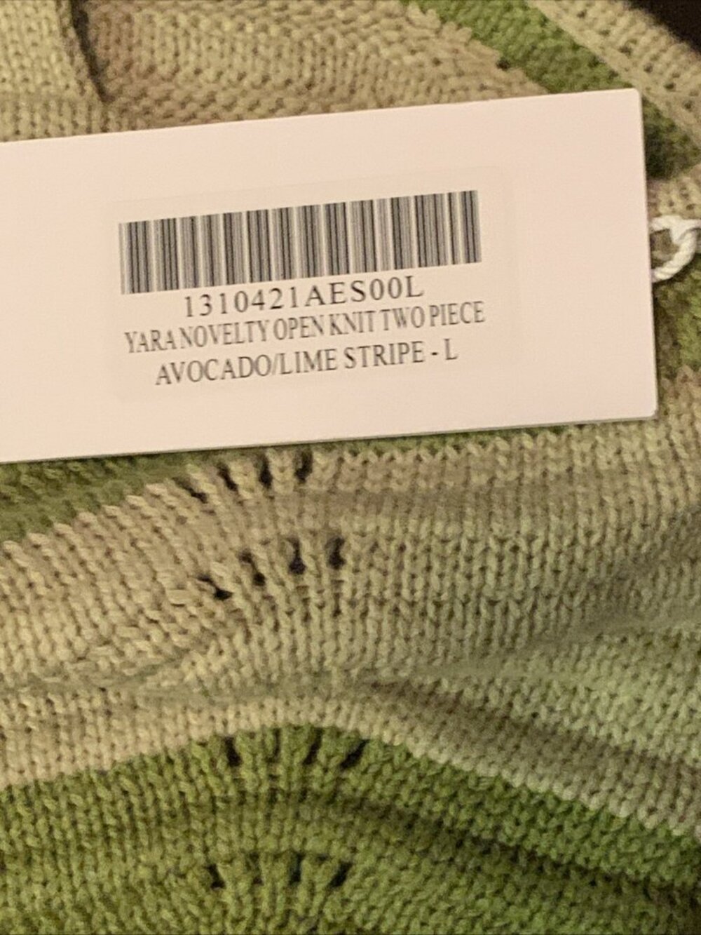 New W/tags Reformation Yara Novelty Two Piece Womens L Green Cotton Open Knit - Picture 6 of 9